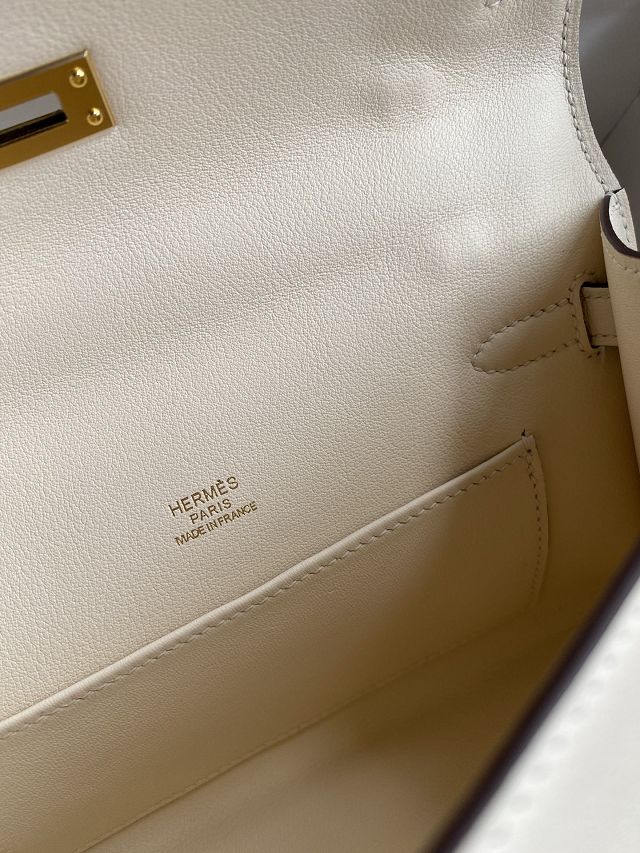 Hermes original swift leather mini kelly 22 clutch K0012 nata