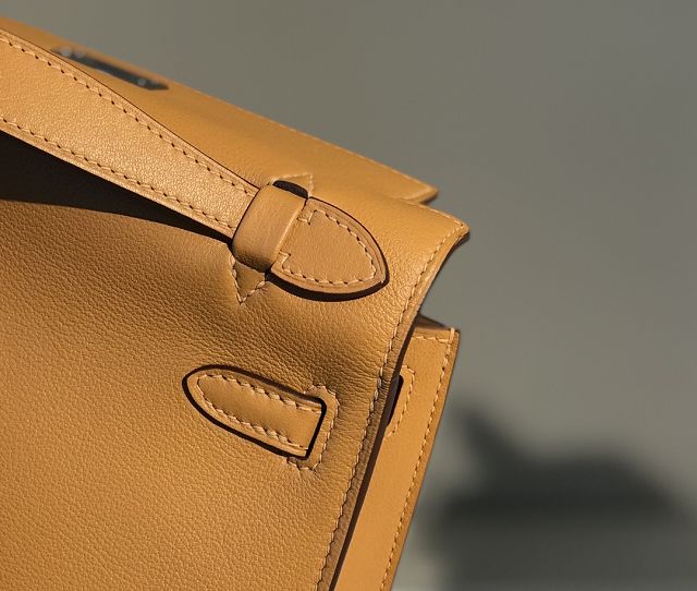 Hermes original swift leather mini kelly 22 clutch K0012 sesame