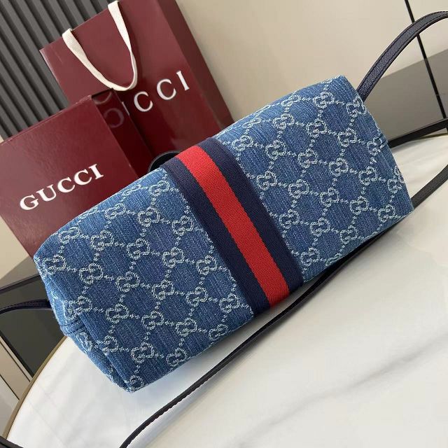 GG original denim giglio small tote bag 860845 blue