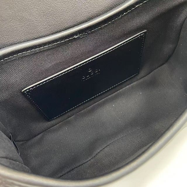 GG original calfskin emblem small shoulder bag 847448 black