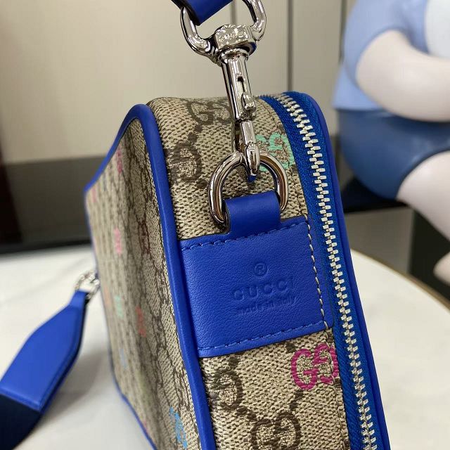 GG original canvas small shoulder bag 792456 blue
