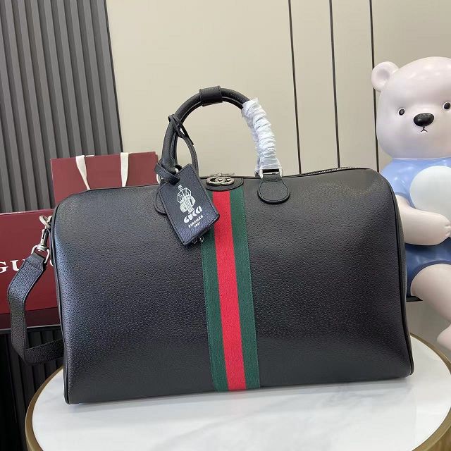 GG original calfskin savoy medium duffle bag 834460 black
