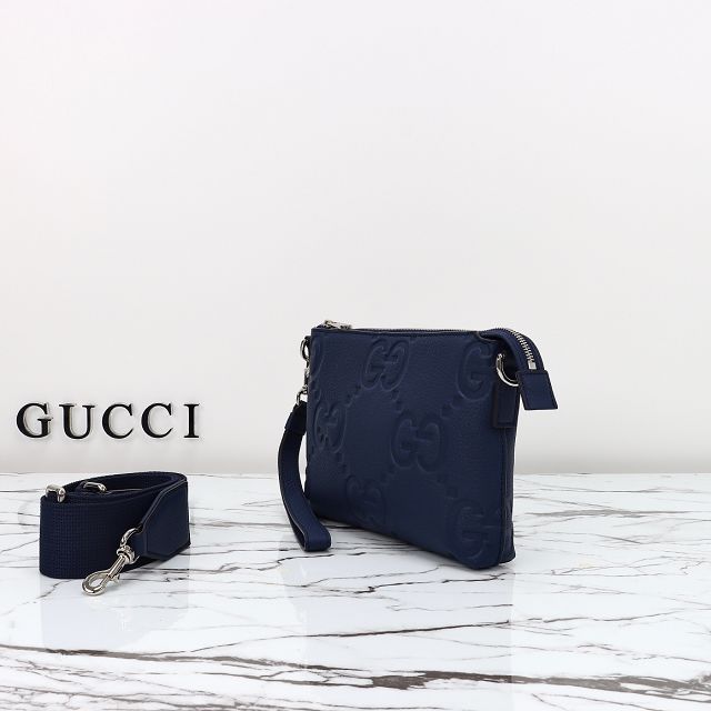 GG original calfskin small messenger bag 761747 navy blue
