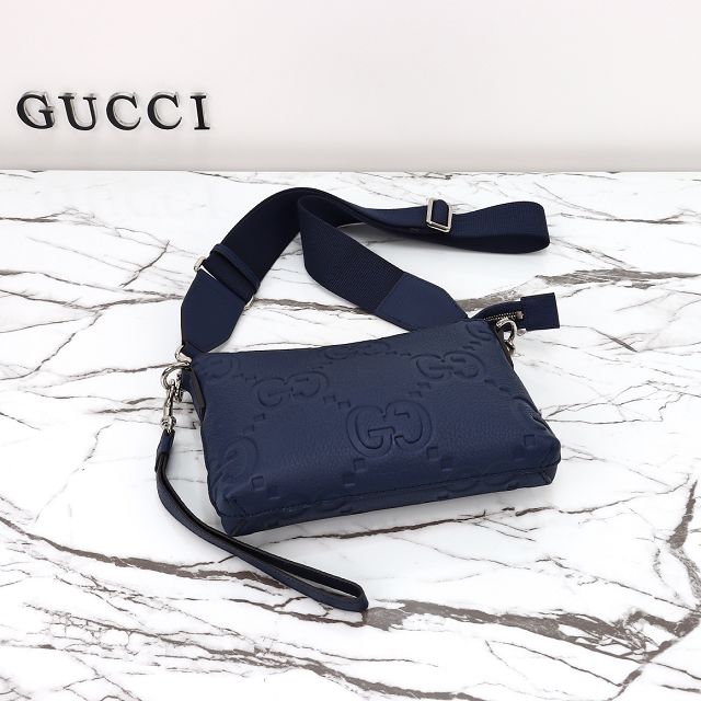 GG original calfskin small messenger bag 761747 navy blue