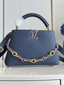Louis vuitton original calfskin capucines BB handbag M14970 navy blue