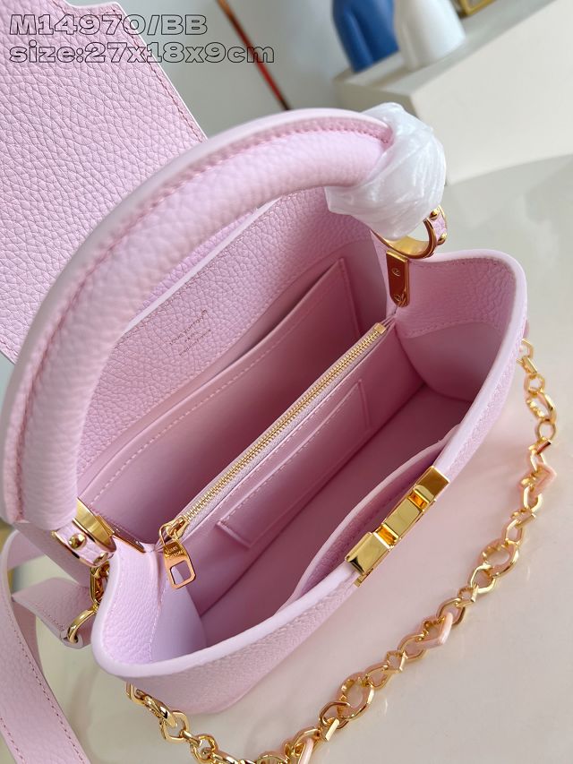 Louis vuitton original calfskin capucines BB handbag M14970 pink