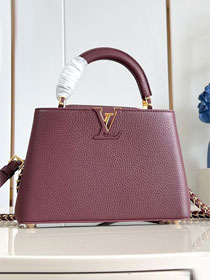 Louis vuitton original calfskin capucines BB handbag M21103 bordeaux