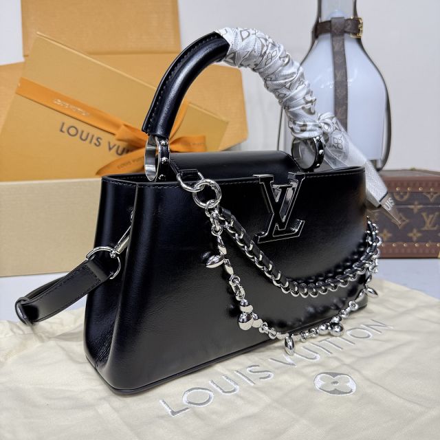 Louis vuitton original calfskin capucines east-west BB handbag M25492 black
