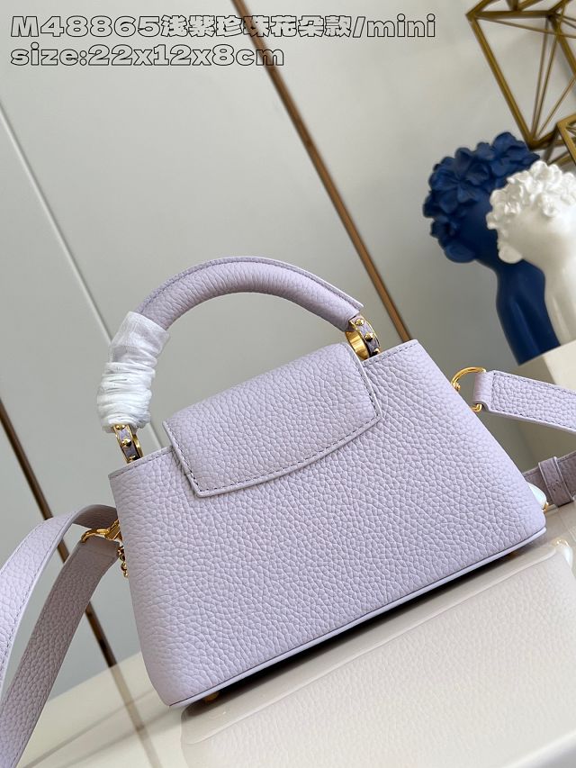 Louis vuitton original calfskin capucines east-west mini handbag M25476 purple
