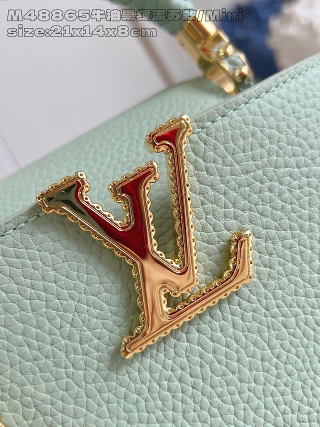 Louis vuitton original calfskin capucines mini handbag M15157 green