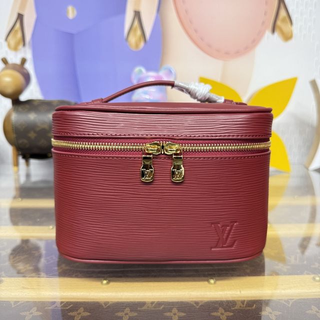 Louis vuitton original epi leather mini nice cosmetic case M46766 bordeaux