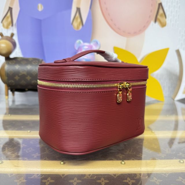 Louis vuitton original epi leather mini nice cosmetic case M46766 bordeaux