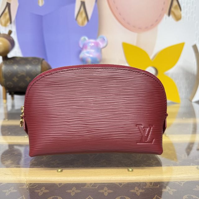 Louis vuitton original epi leather pochette cosmetique M15201 bordeaux
