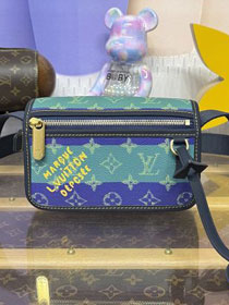 Louis vuitton original monogram canvas bosphore wearable wallet M15173 blue&green