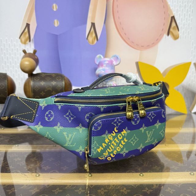 Louis vuitton original monogram canvas bumbag M25783 blue&green
