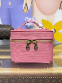Louis vuitton original monogram nano nice cosmetic case M44936 pink