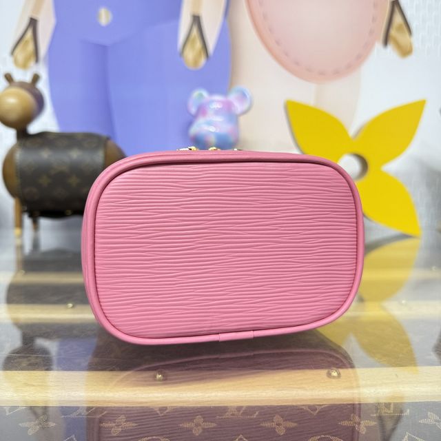 Louis vuitton original monogram nano nice cosmetic case M44936 pink