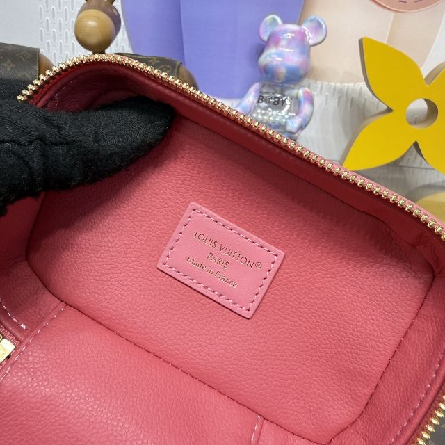 Louis vuitton original monogram nano nice cosmetic case M44936 pink