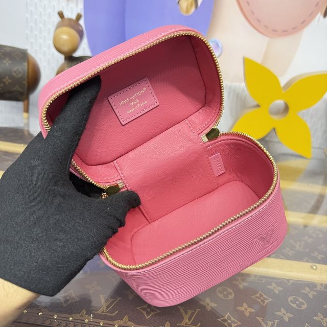 Louis vuitton original monogram nano nice cosmetic case M44936 pink