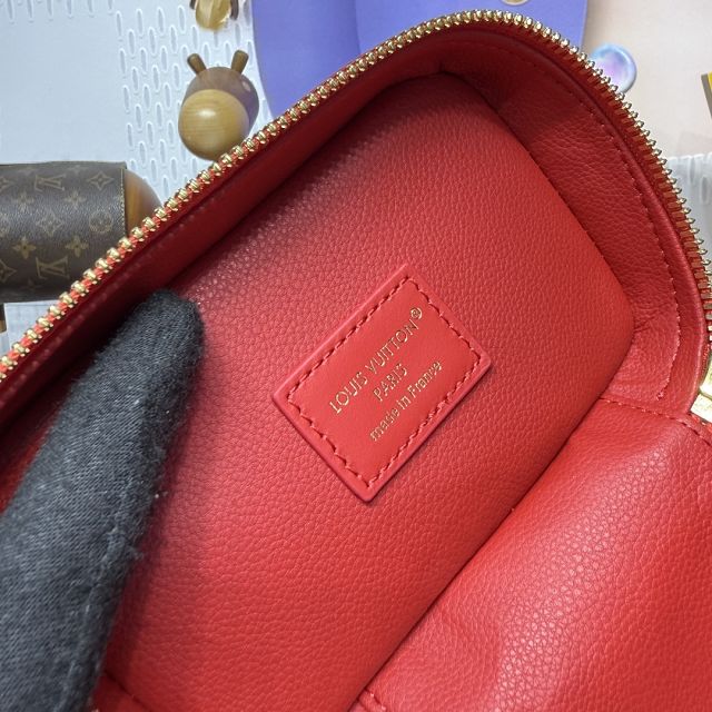 Louis vuitton original monogram nano nice cosmetic case M44936 red