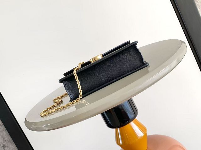 Louis vuitton original calfskin wallet on chain rosy M13569 black