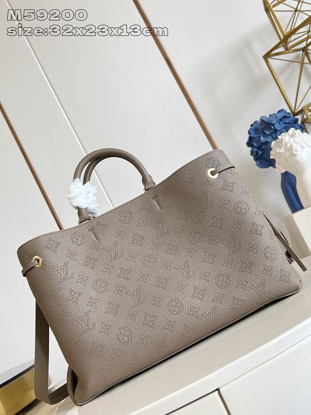 Louis vuitton original mahina leather bella tote bag M25876 smoke