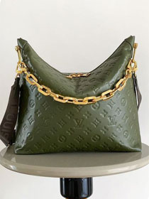 Louis vuitton original monogram calfskin coussin hobo MM M15228 green
