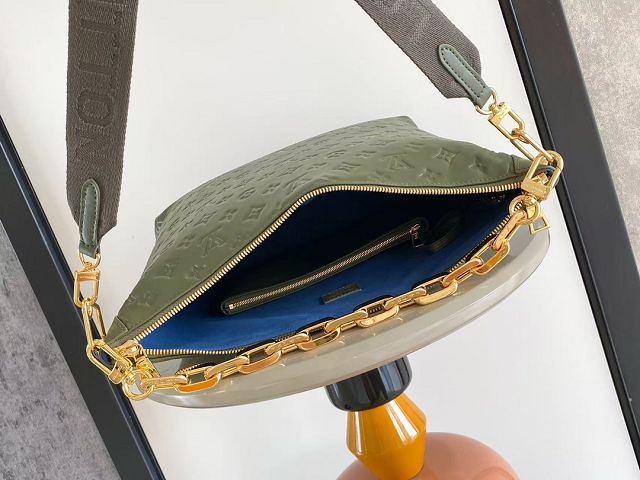 Louis vuitton original monogram calfskin coussin hobo MM M15228 green