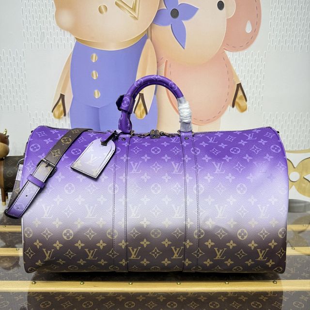Louis vuitton original monogram canvas keepall 50 M41416 purple
