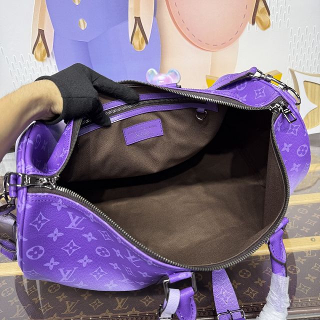 Louis vuitton original monogram canvas keepall 50 M41416 purple