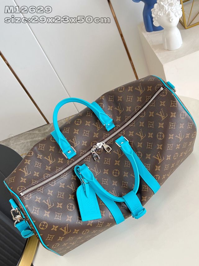 Louis vuitton original monogram canvas keepall 50 M46771 blue