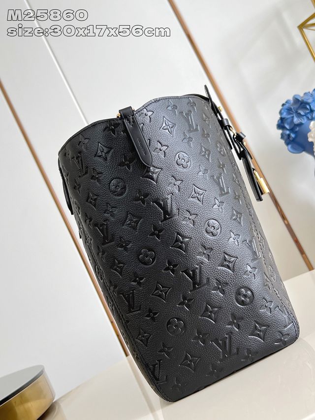 Louis vuitton original calfskin all in one mm handbag M25860 black
