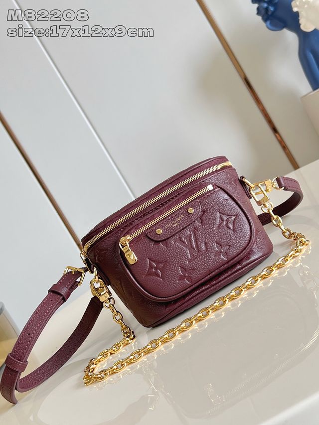 Louis vuitton original calfskin mini bumbag M25905 garnet