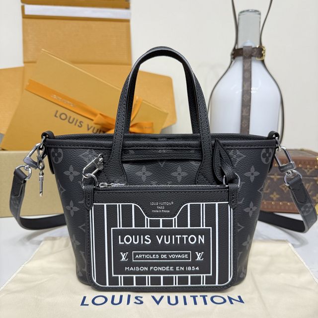 Louis vuitton original calfskin&canvas neverfull Inside out BB M15210 black