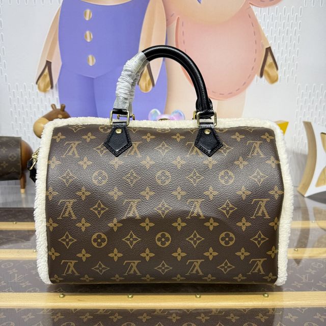 Louis vuitton original monogram canvas speedy soft 30 teddy M26326
