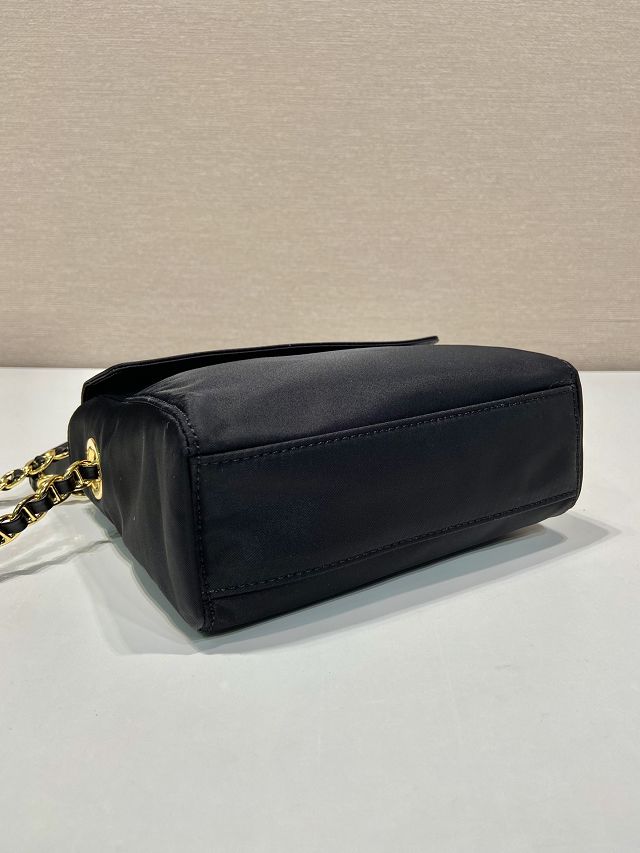 Prada original nylon mini chain shoulder bag 1BD648 black