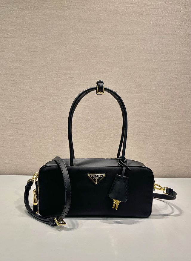 Prada original nylon small top handle bag 1BB133 black
