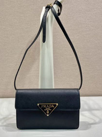 Prada original saffiano calfskin mini bag 1BD386 black