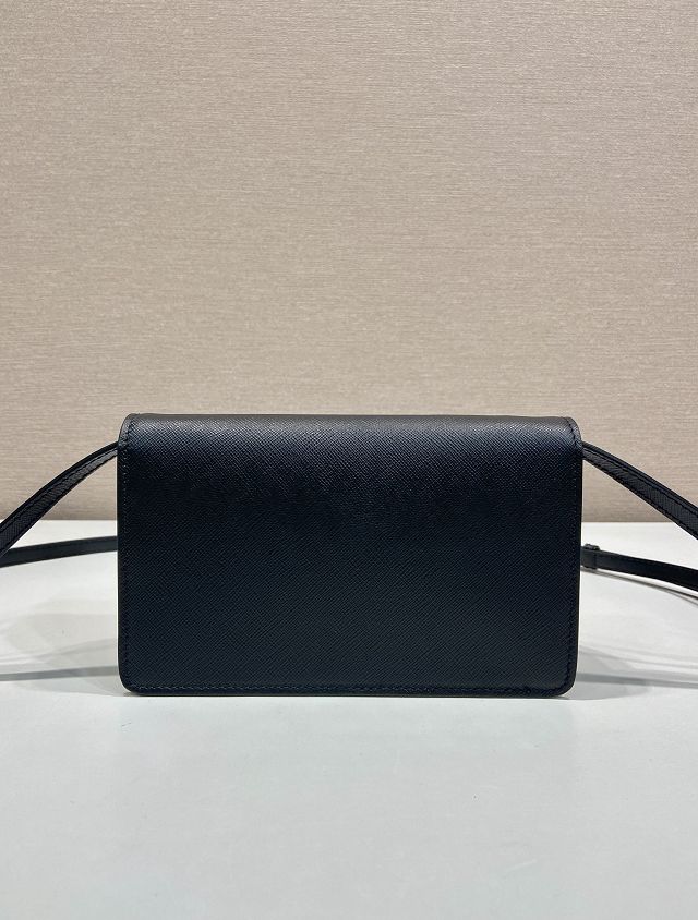 Prada original saffiano calfskin mini bag 1BD386 black