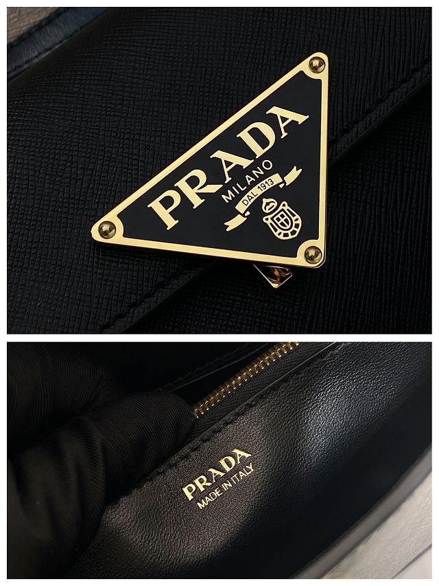 Prada original saffiano calfskin mini bag 1BD386 black