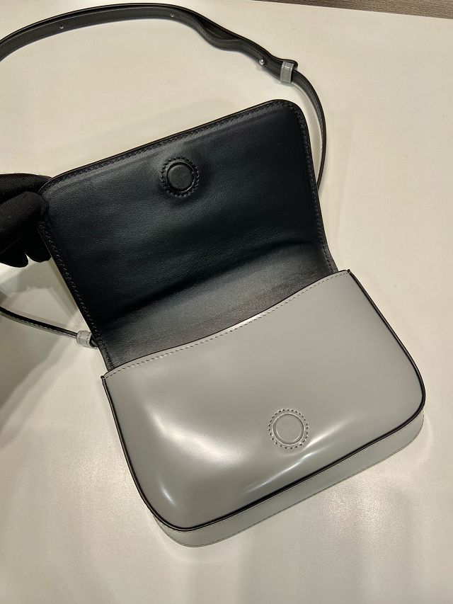 Prada original smooth calfskin small shoulder bag 2VD061 grey