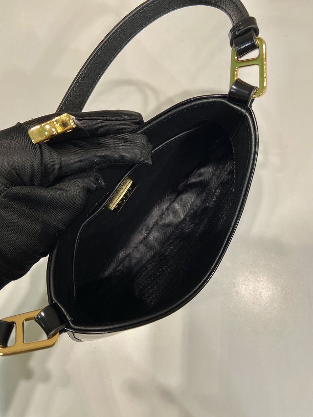 Prada original calfskin small cleo bag 1BC169A black