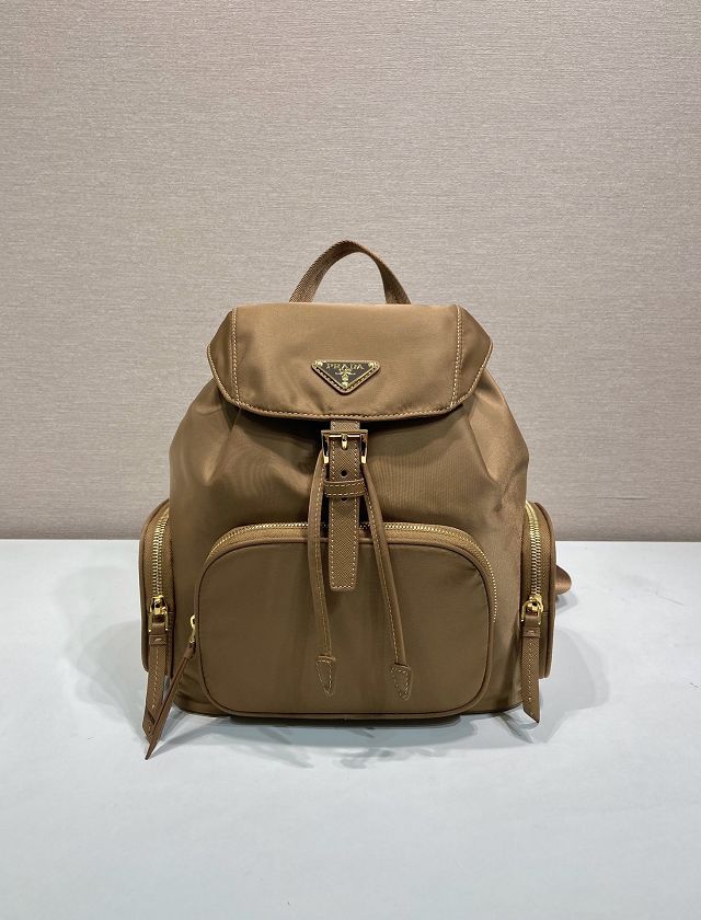Prada original nylon medium backpack 1BZ081 brown
