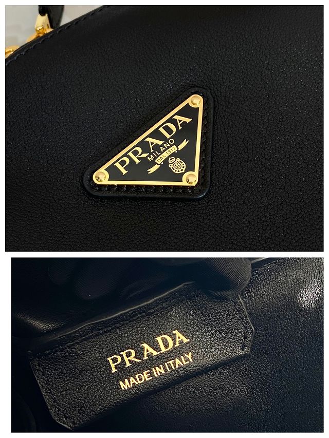 Prada original calfskin darling medium shoulder bag 1BA444 black