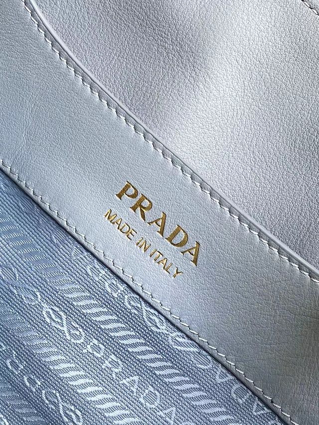 Prada original calfskin darling medium shoulder bag 1BA444 light blue
