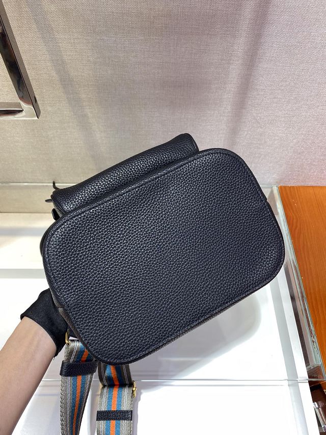 Prada original calfskin medium bucket bag 1BE030 black