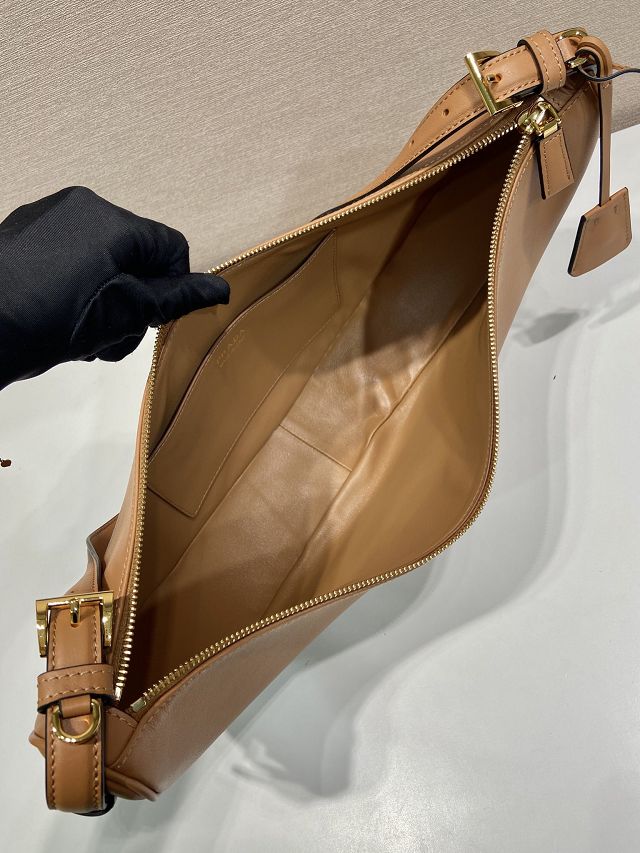 Prada original calfskin medium shoulder bag 1BC255 brown