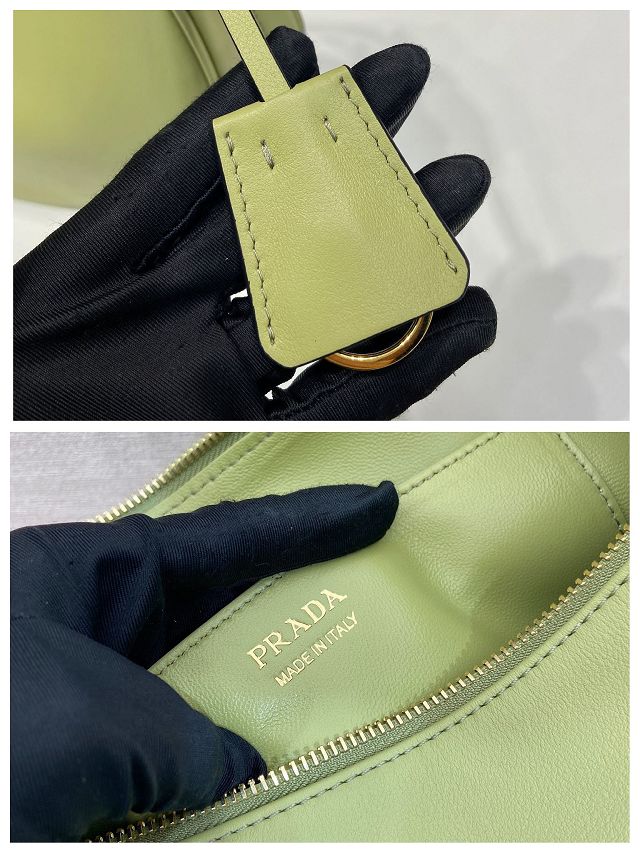 Prada original calfskin medium shoulder bag 1BC255 green