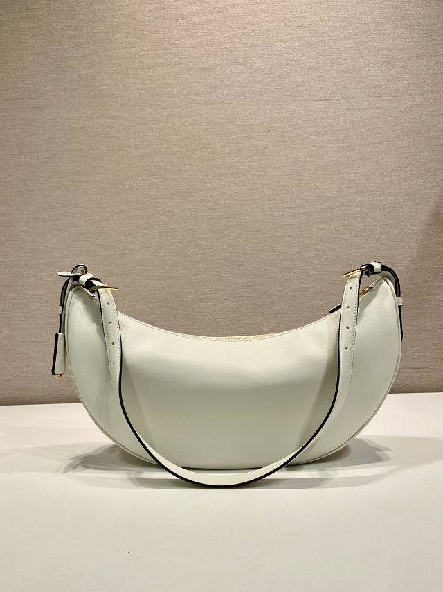 Prada original calfskin medium shoulder bag 1BC255 white