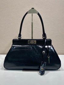 Prada original calfskin medium tote bag 1BA846 black